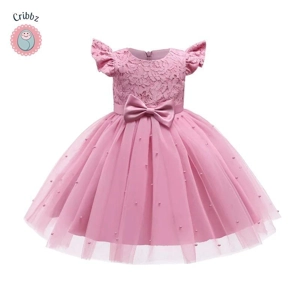 Elegant Backless Bow Baby Dress