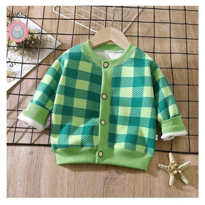 Cute Cherry Checkered Fur Padded Coat