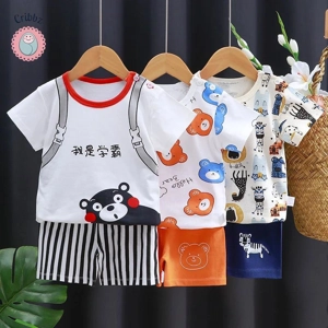 Kids Cartoon T-Shirt and Shorts Set