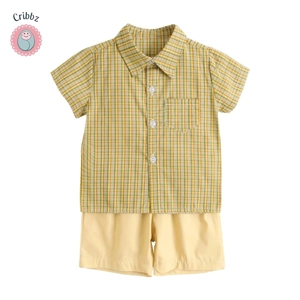 Plaid Cotton Toddler Boys Clothing Set