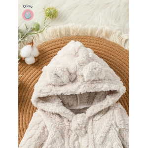 Winter Plush Hoodie Jumpsuit for Boys