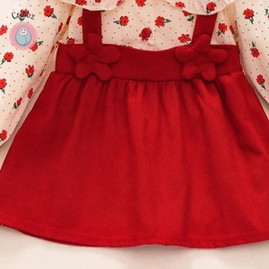 Autumn Newborn Girls Cartoon Flower Dress