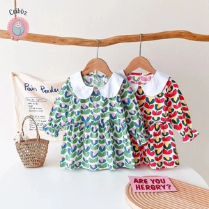 Floral Long Sleeve Toddler Girls Dress