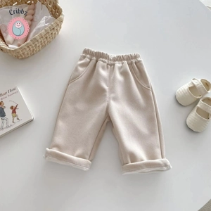 Cozy Floral Fleece Lined Kids Trousers