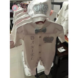 Emerald Gold Baby Bling Romper Set