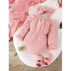Cute Pink Bow Baby Onesie Set