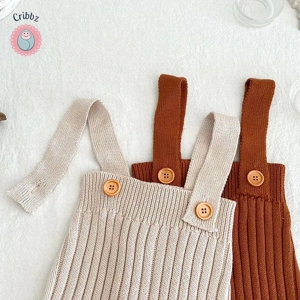 Soft Knitted Baby Overalls Versatile Pants