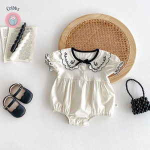 Baby Girls Summer Embroidered Bodysuit Set