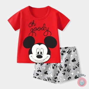Summer Cartoon T-Shirt and Shorts Set