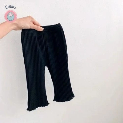 Girls Casual Flared Stretch Trousers title=