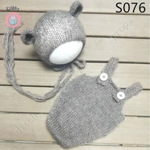 Handcrafted Mohair Baby Bonnet and Pants Set