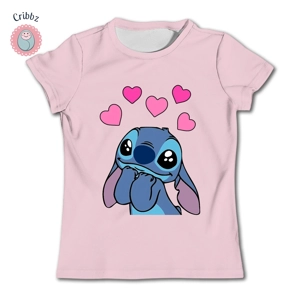 Kawaii Stitch Kids Summer Cartoon Tee