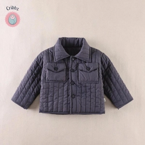 Vertical Stripe Cotton Padded Kids Coat