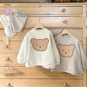 MILANCEL Toddler Bear Head Hoodie Set