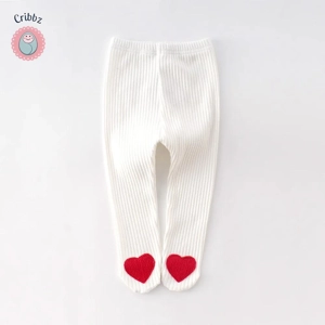 Red Heart Striped Baby Leggings