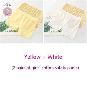 Girls Cotton Cartoon Safety Briefs Set