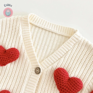 Sweet Heart Knitted Winter Sweater for Kids