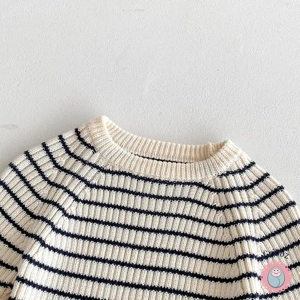 Girls Striped Knitted Sweater Dress