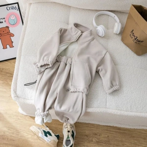 Winter Kids Thicken Overcoat and Pants Set