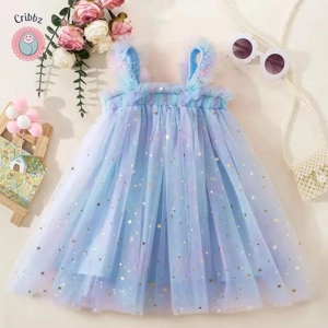 Summer Starry Moon Beach Dress for Girls