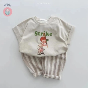 Vintage Stripe Cotton Pants for Kids
