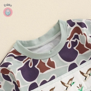 Infant Camouflage Duck Embroidery Romper