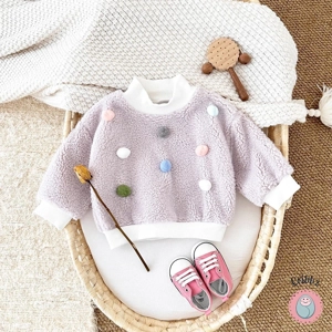 Purple Winter Sweater for Newborn Girls