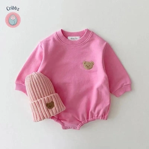 Cribbz Baby Bear Embroidery Bodysuit