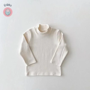 Girls Cotton Long-Sleeve Turtleneck T-Shirt