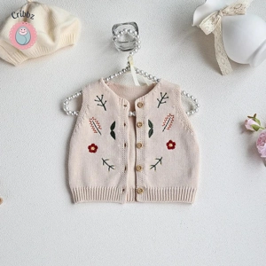Knit Embroidery Vest for Toddler Girls
