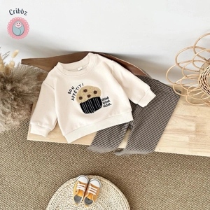 Toddler Boys Cake Embroidery Tracksuit Set