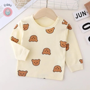Cute Cartoon Print Baby Pajama Suit