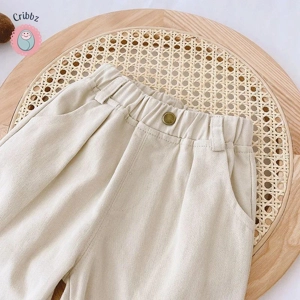 Casual Elastic Waist Kids Trousers