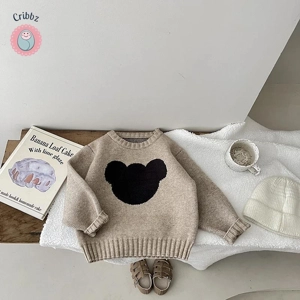 Cute Cartoon Bear Cotton Sweater for Babies
