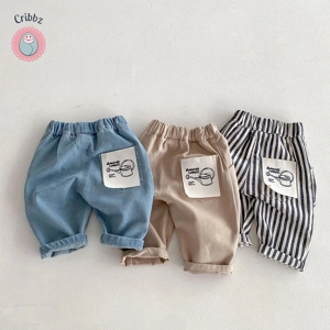 Casual Elastic Waist Kids Trousers