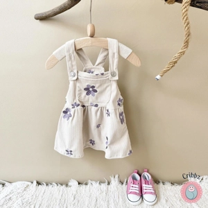 Denim Floral Embroidery Dress for Girls