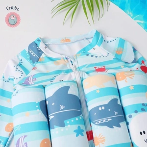 Childrens Cartoon Print Buoyancy Swimsuit