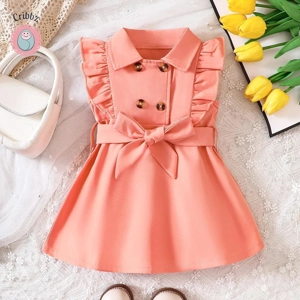 Retro Kids Trench Belted Dress