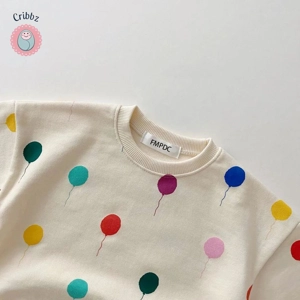 Colorful Balloon Long Sleeve Baby Dress