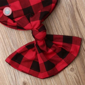 Plaid Baby Nightgown with Beanie and Headband