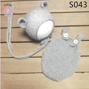 Handcrafted Mohair Baby Bonnet and Pants Set