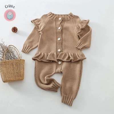 Spring Knitted Lace Romper for Babies title=