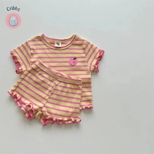 Summer Baby Girl Striped Clothing Set