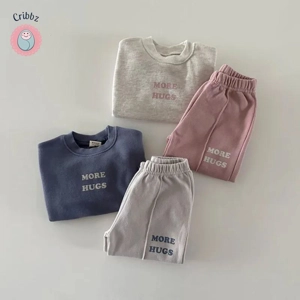 Boys Cute Letter Hoodie Sports Set