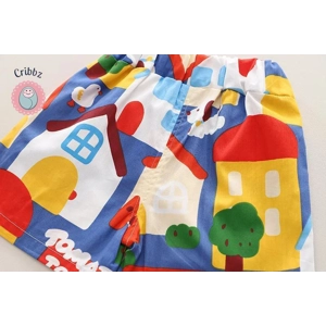 Kids Colorful Cartoon Tee & Shorts Set