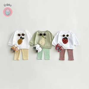 Baby Girl Fruit Embroidered Outfit