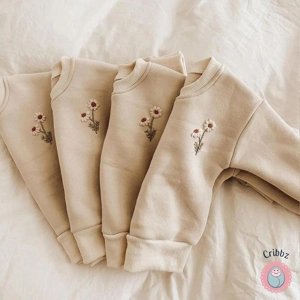Baby Girls Fleece Daisy Sweatshirt and Jogger Set