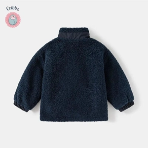 Boys Velvet Stand-Up Collar Coat
