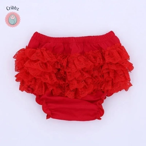 Ruffle Lace Leopard Baby Bloomers Diaper Cover