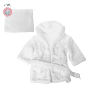 Cute Faux Fur Newborn Bathrobe Set
